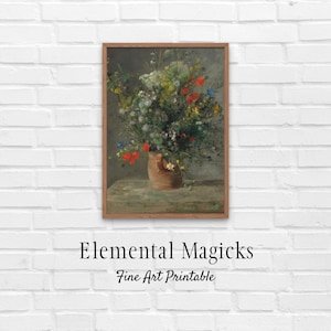 Printable Wall Art Renoir Flowers in a Vase Whimsigoth Instant Digital Download Vintage Still Life Botanical Floral Painting French