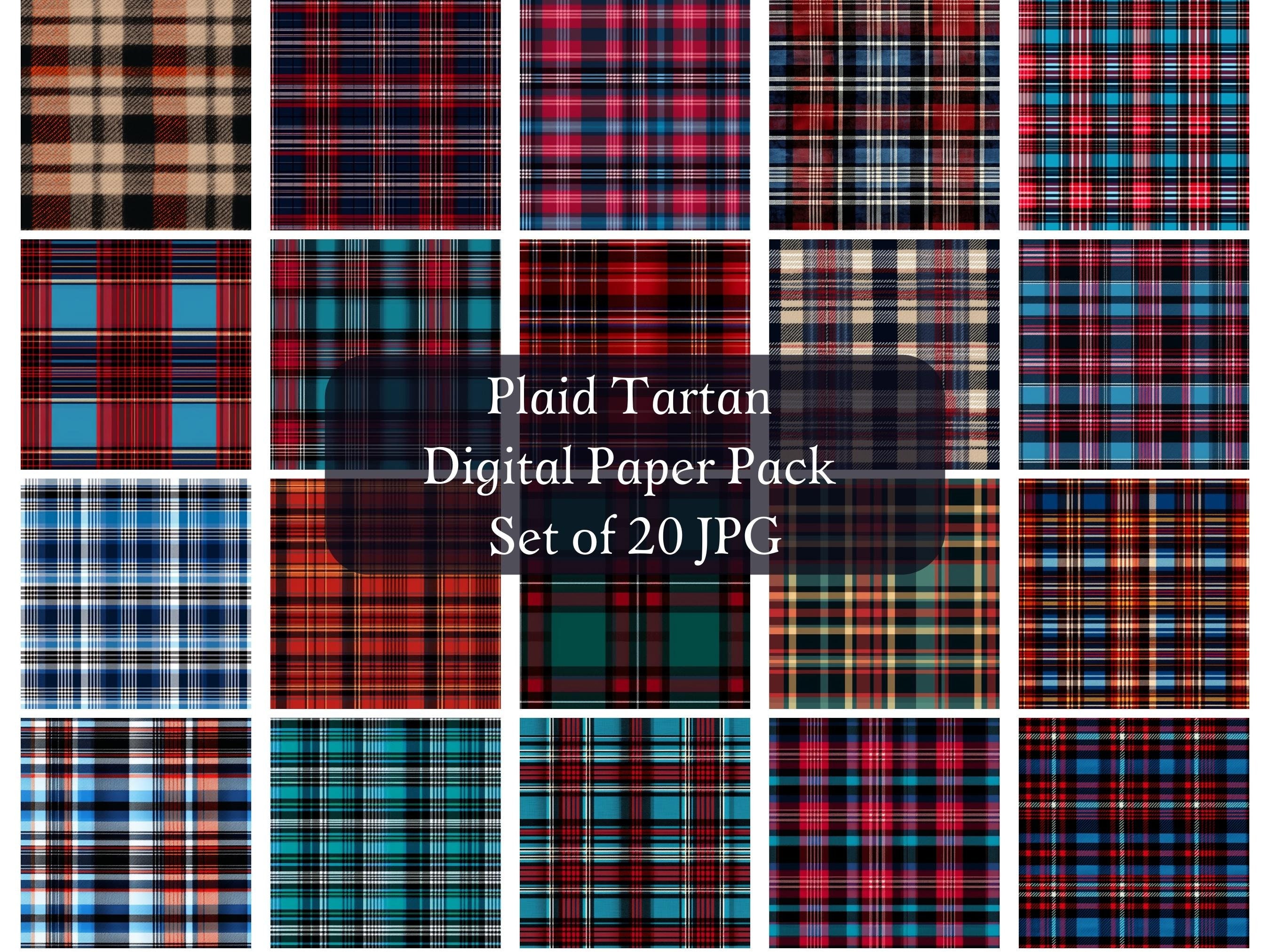 Plaid Tartan Seamless Digital Paper Pack Printable Paper Clip Art High ...