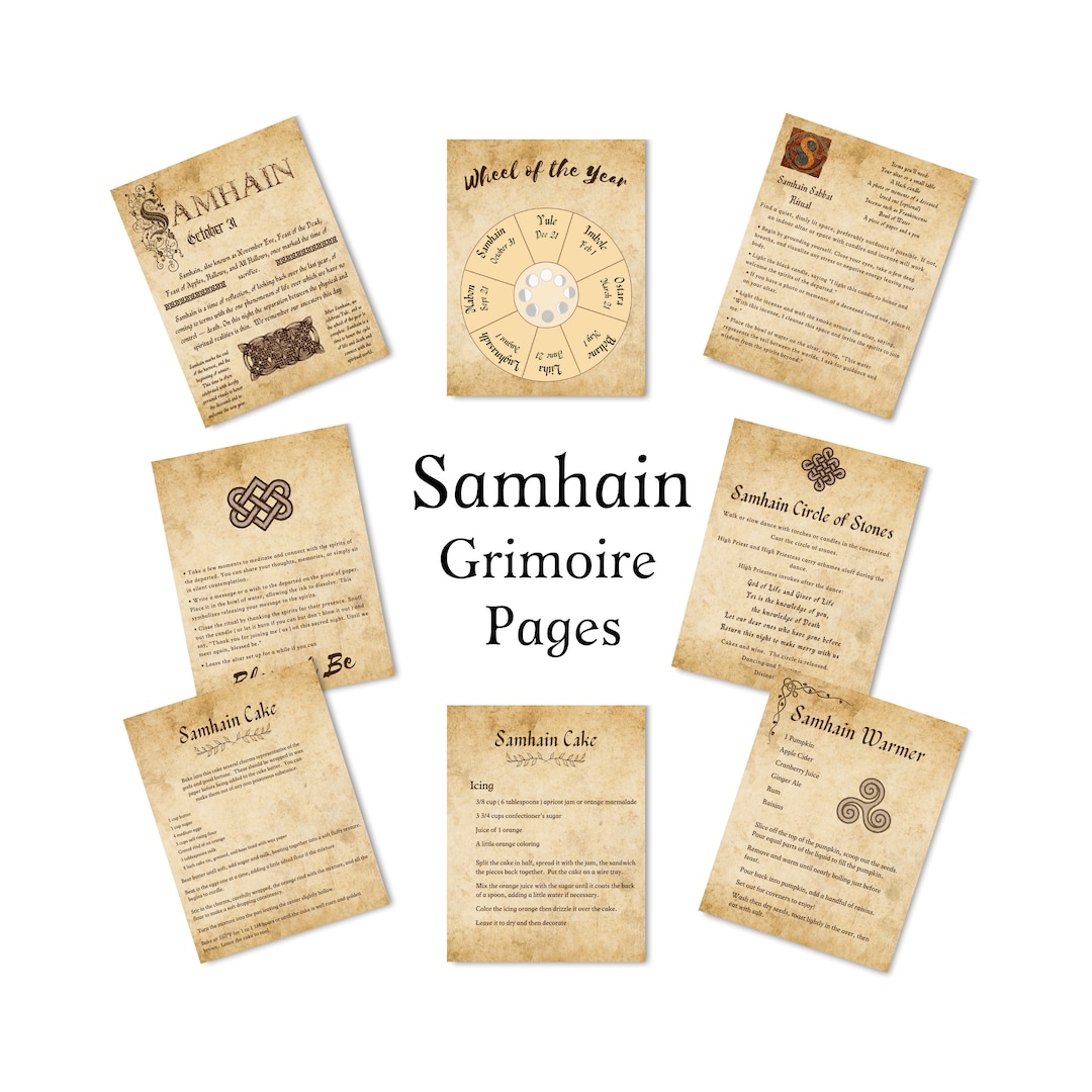 Samhain Pages Book of Shadows Pages Grimoire Printable Pages - Etsy