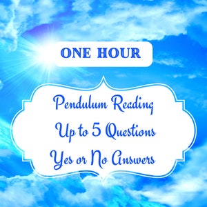 Pendulum Reading 5 Questions with Yes or No answers Spirit Guide Divination Dowsing Psychic Reading Love Reading Money Reading