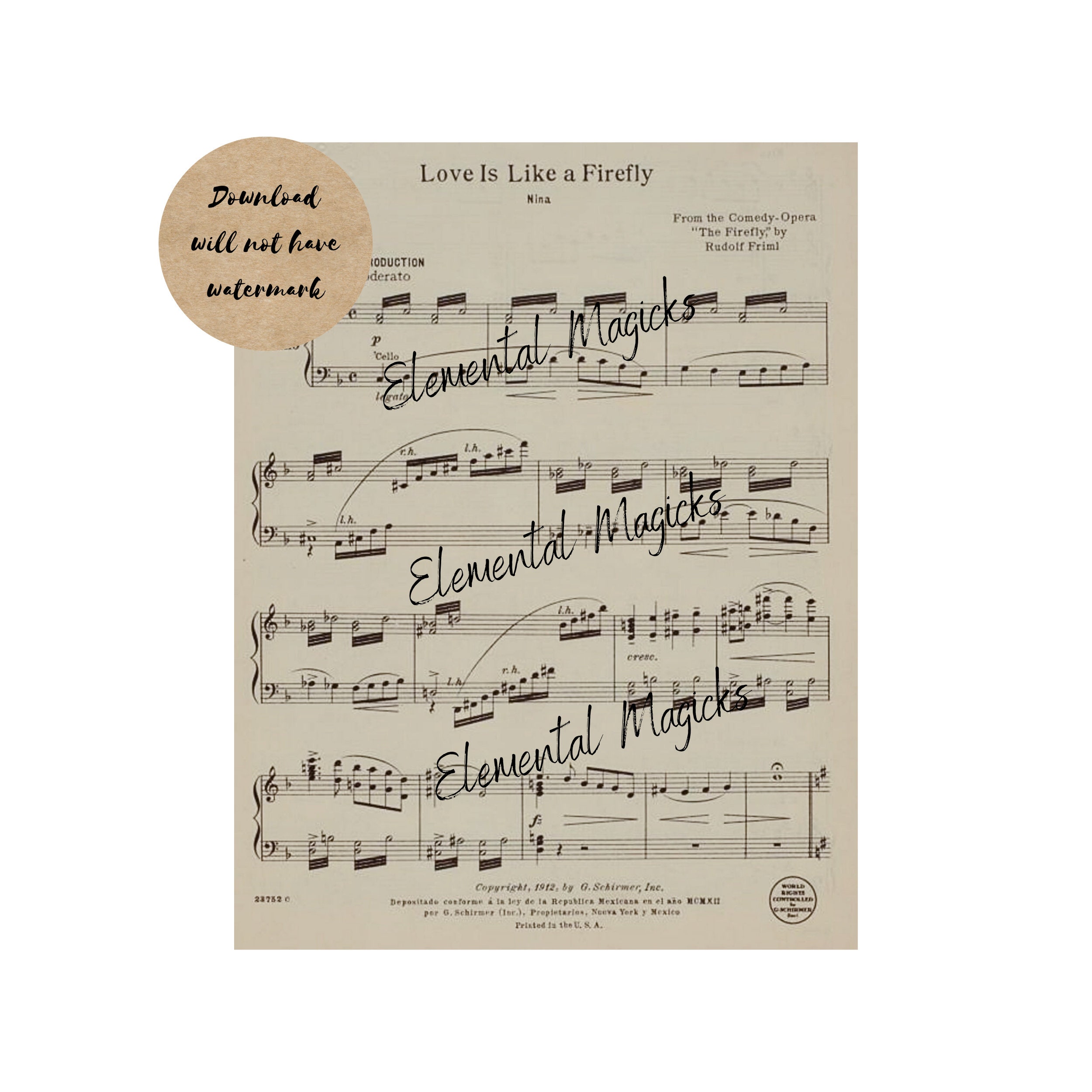 Vintage Printable Sheet Music Pages Real Music From 1898 1912 Junk ...