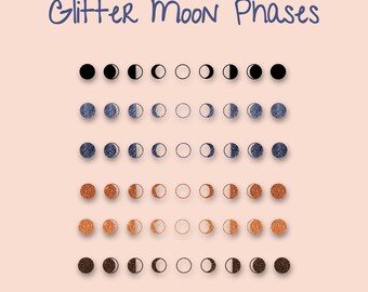 Moon Phases black silhouette and glitter silver bronze red png moon phases moon images waning moon half moon dark moon full moon new moon