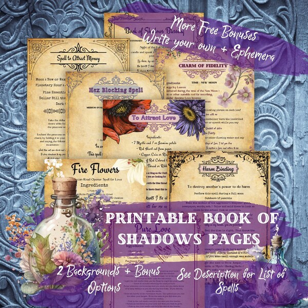 Spell Book Pages - Etsy
