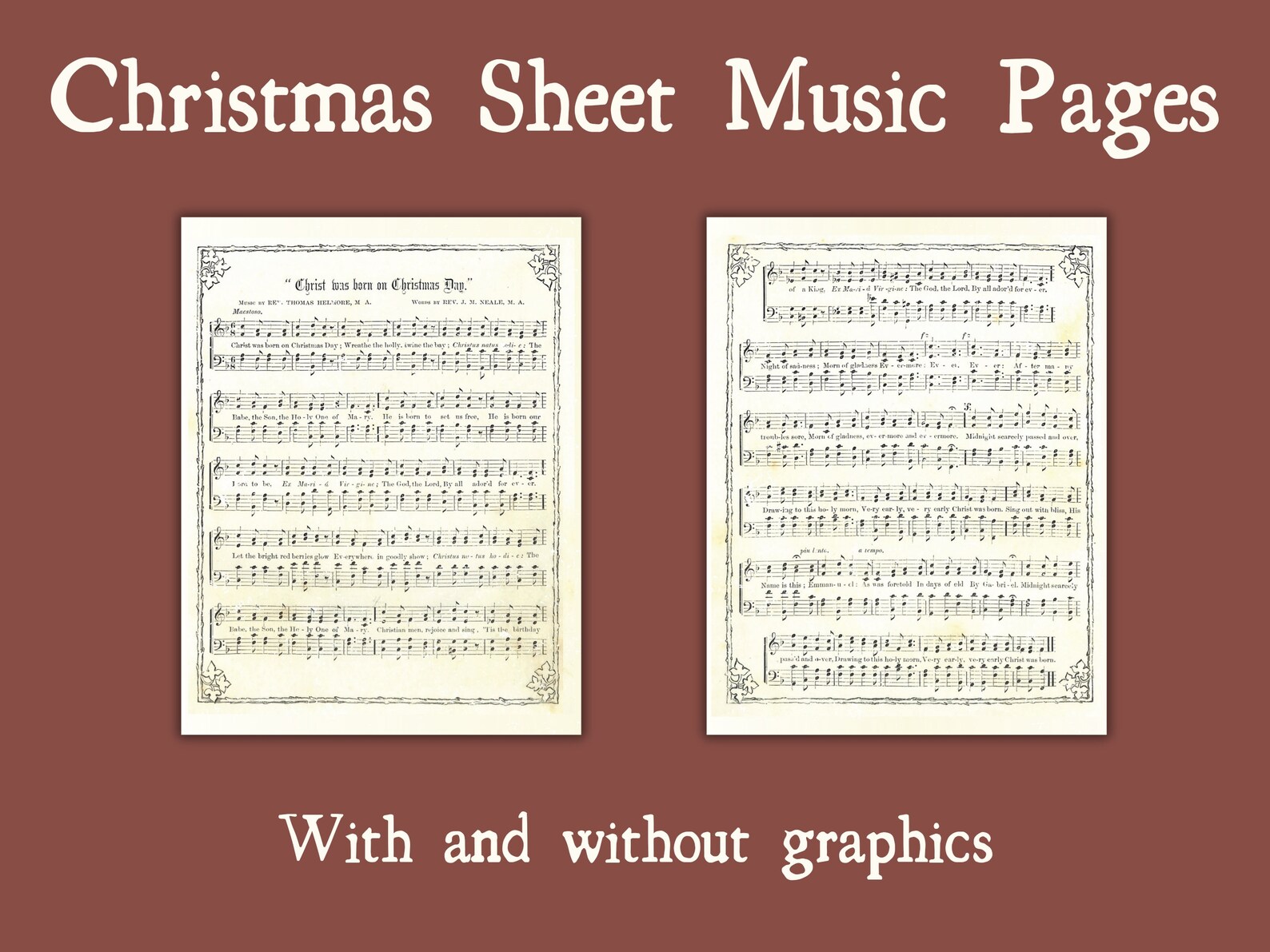 Vintage Printable Christmas Sheet Music Pages Real Music Pages Junk ...