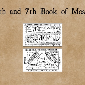 6th + 7th Book of Moses 1849 Magical Incantations Seals Spells Good Fortune Health Grimoire Folk Magic Seven Seals of the Spirits Tables PDF