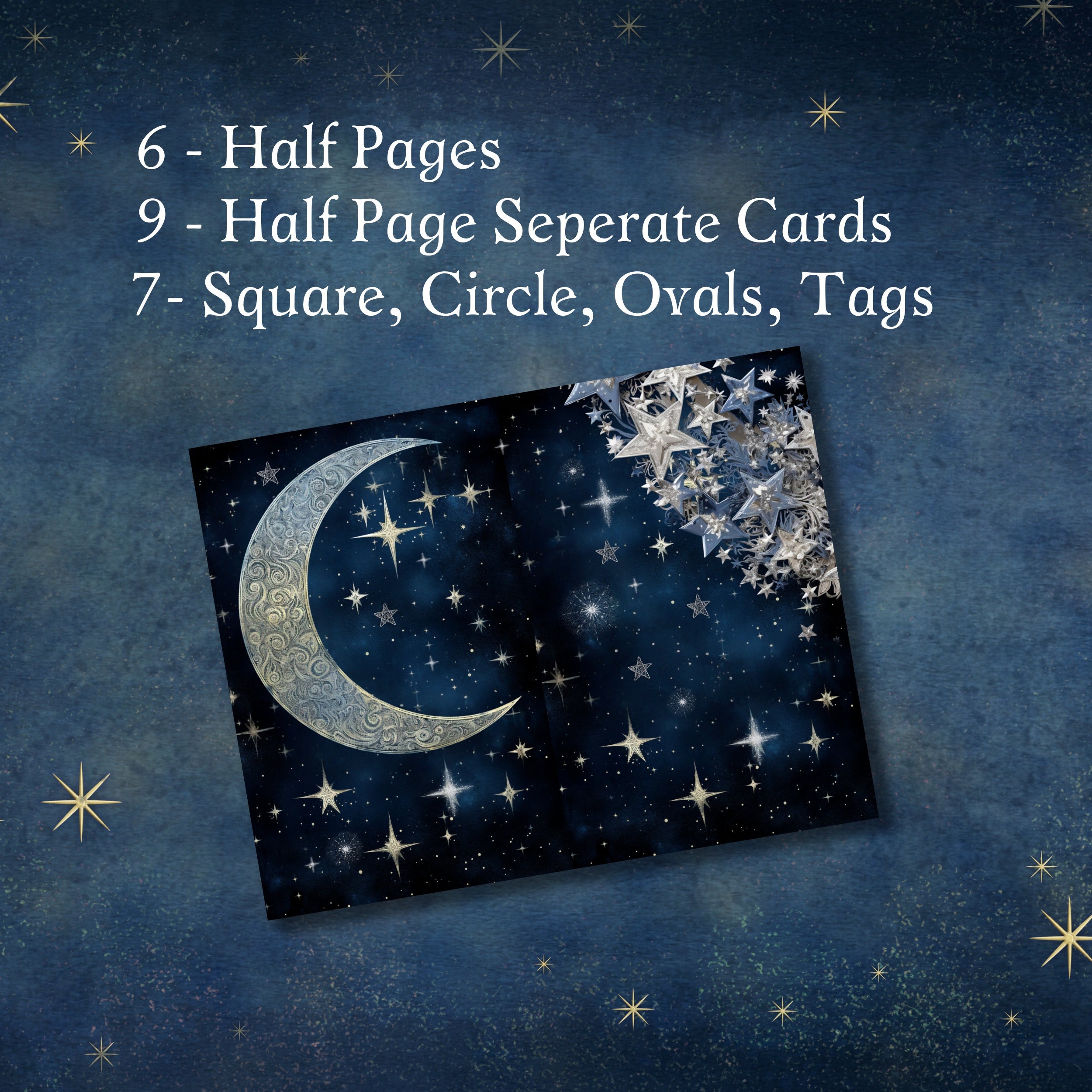 Celestial Moon Stars Junk Journal Kit Book of Shadows Pages - Etsy