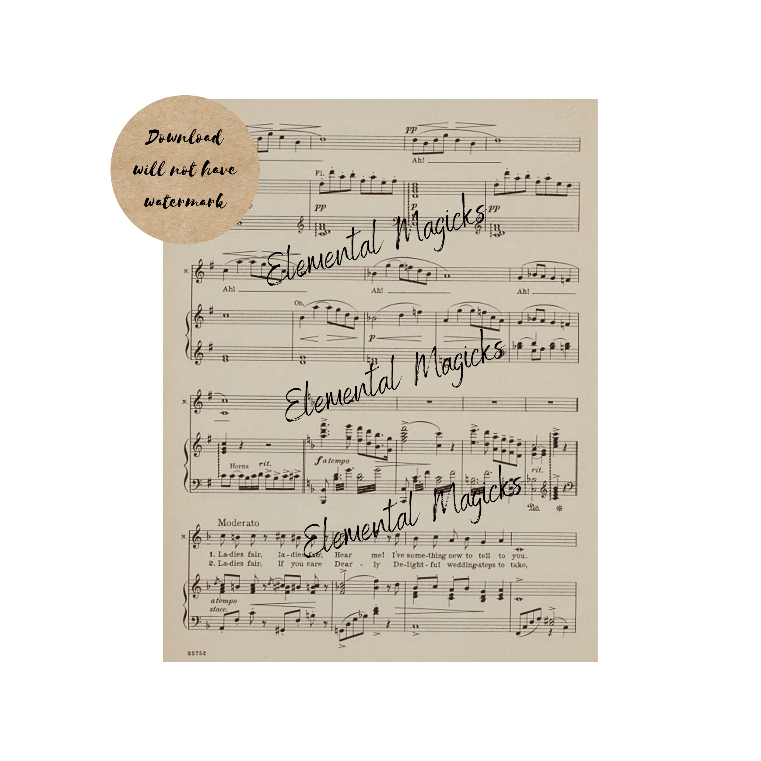 Vintage Printable Sheet Music Pages Real Music From 1898 1912 Junk ...
