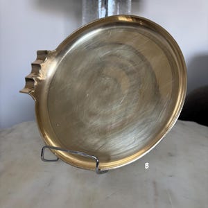 Vintage Solid Brass Trinket Dish: Mid-Century Modern Decor (7.25&quot;)