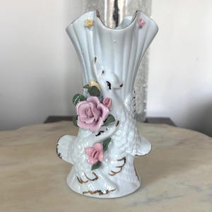 陶器の白鳥の花瓶 - Etsy 日本