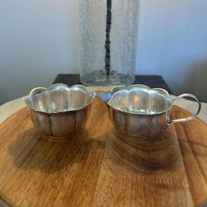 Vintage English Silver-Plated Creamer and Sugar Bowl Set – EPNS – Made in England