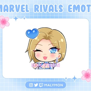 Emma Frost Rivals Herz Liebe Kuss Cute Emote Premade Emotes Aufkleber für Streamer, Twitch, Discord, Youtube Kawaii Gaming