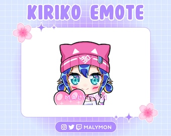 Kiriko Overwatch x Le Sserafim Love Heart Emote Kpop Cute Premade Emotes Sticker For Streamers, Twitch, Discord, Youtube Kawaii Gaming