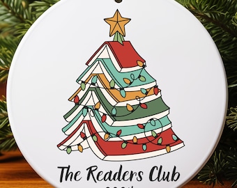 Personalized Book Christmas Ornament, Book Club Gift