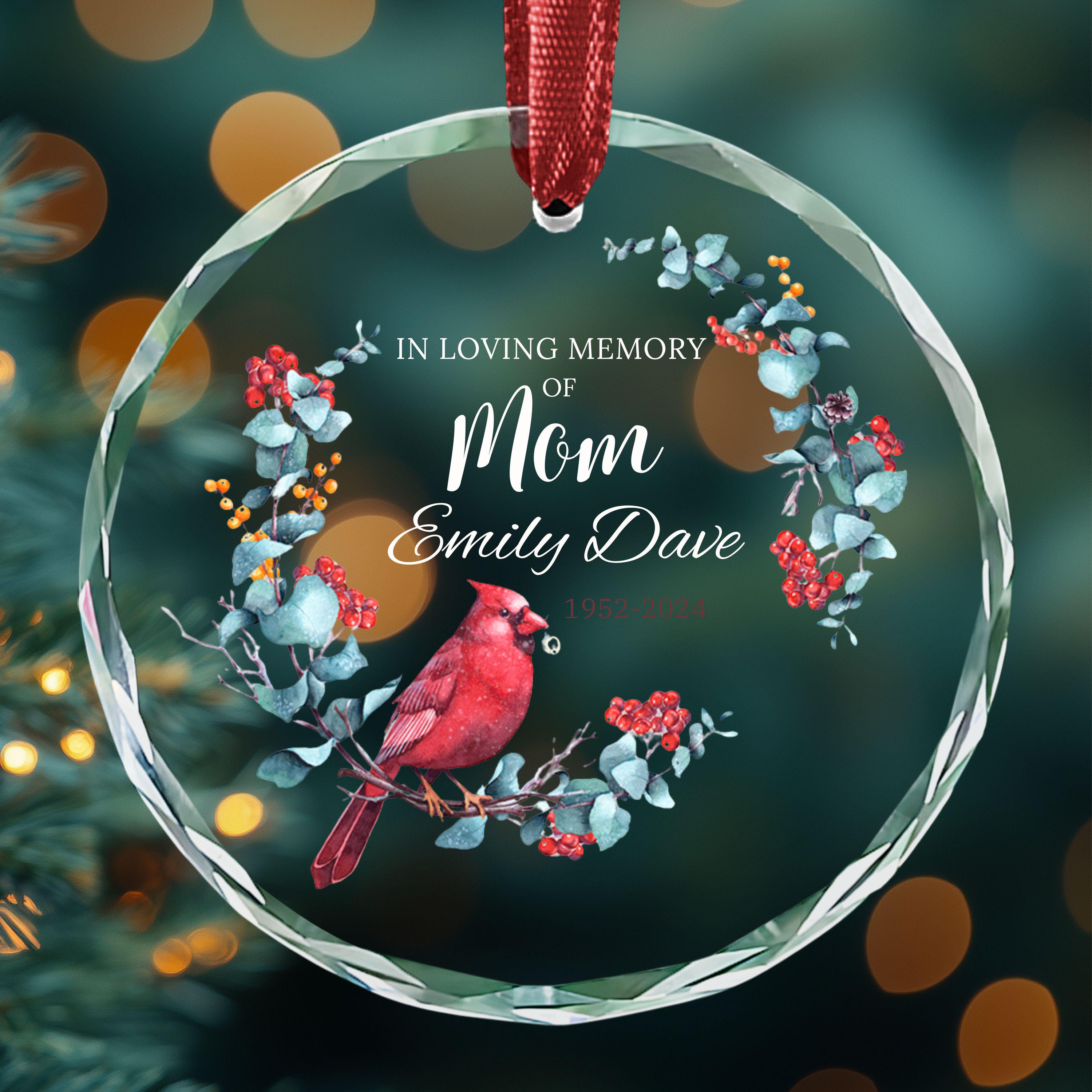 Cardinal Ornament, Remembrance Christmas Gift, Personalized Memorial ...