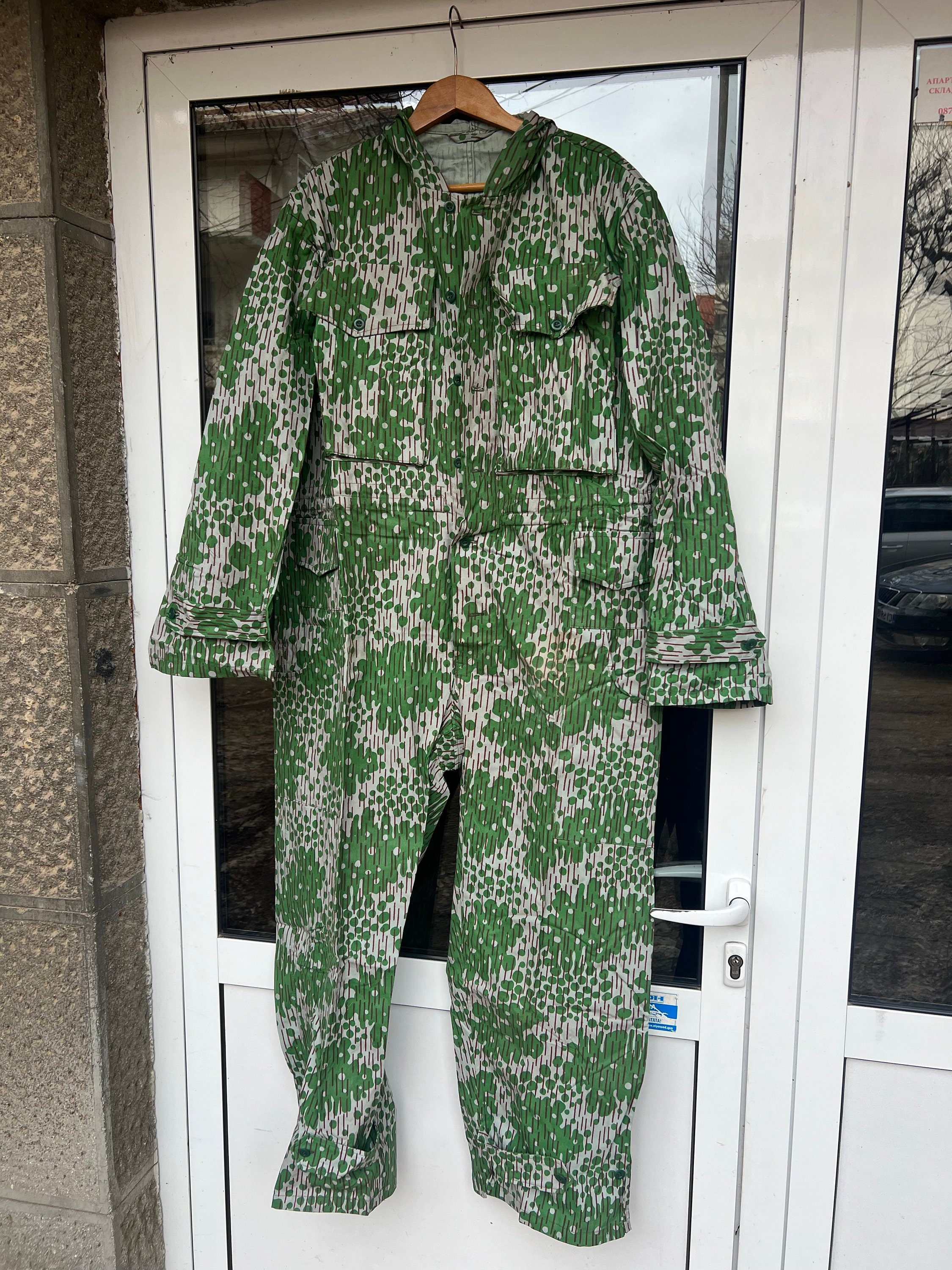 Vintage Bulgarian Army Camouflage Suit Coverall Jumpsuit