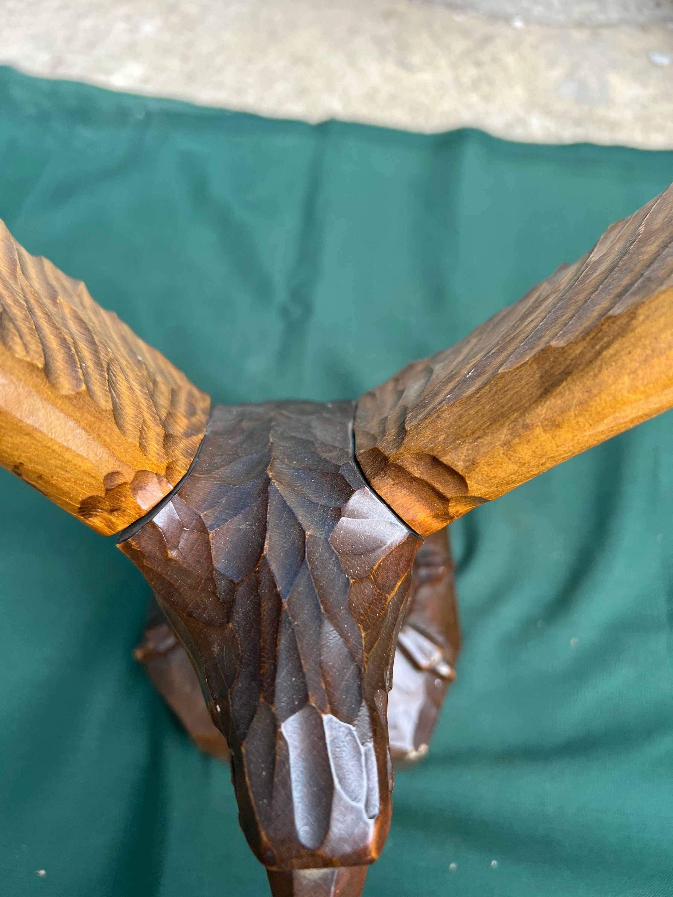 Stunning Large Vintage Hand Carved Wooden Eagle Bird of Prey Wingspan