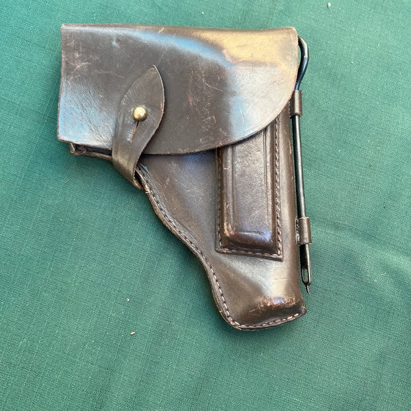 Soviet Russian Makarova PM Pistol Holster Pistolet Makarov Brown Leather Gun Cover Surplus 1967s