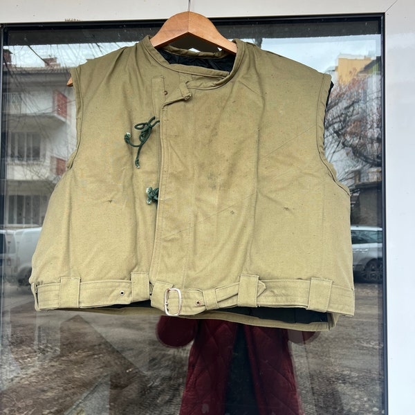 Vintage Militär Armee Soldat Ausrüstung Tank Tanker Sicherheitsweste Live Jacke USSSR Einzigartiges Sammlerstück Sicher Live Rare Old