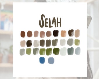Procreate Color Palette - SELAH colors - earthy tones - Procreate Tools