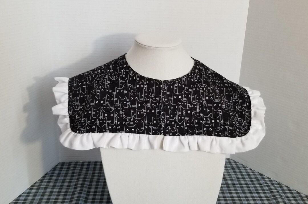 Black Cat Women's Country Collar, Detachable Collar Etsy