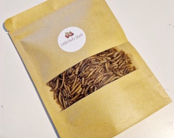 Dried Mealworms: High Protein hermit crab, hamster, gerbil, mouse treats.
