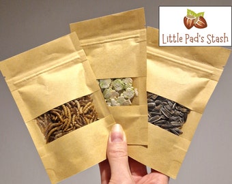 Hamster Treat Box: Mealworms, Sunflower Seeds, Pea Flakes
