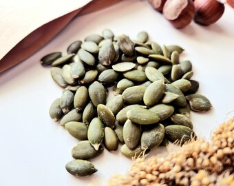 50g Raw Pumpkin Seeds: healthy treats for hamsters, gerbils, hermit crabs, mice and rats