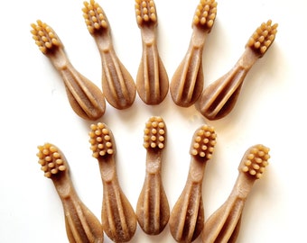 10 x BROWN ONLY, toothbrush chews, hamster treats, mouse chews, hamster chews, treats for gerbils, safe chews for hamster