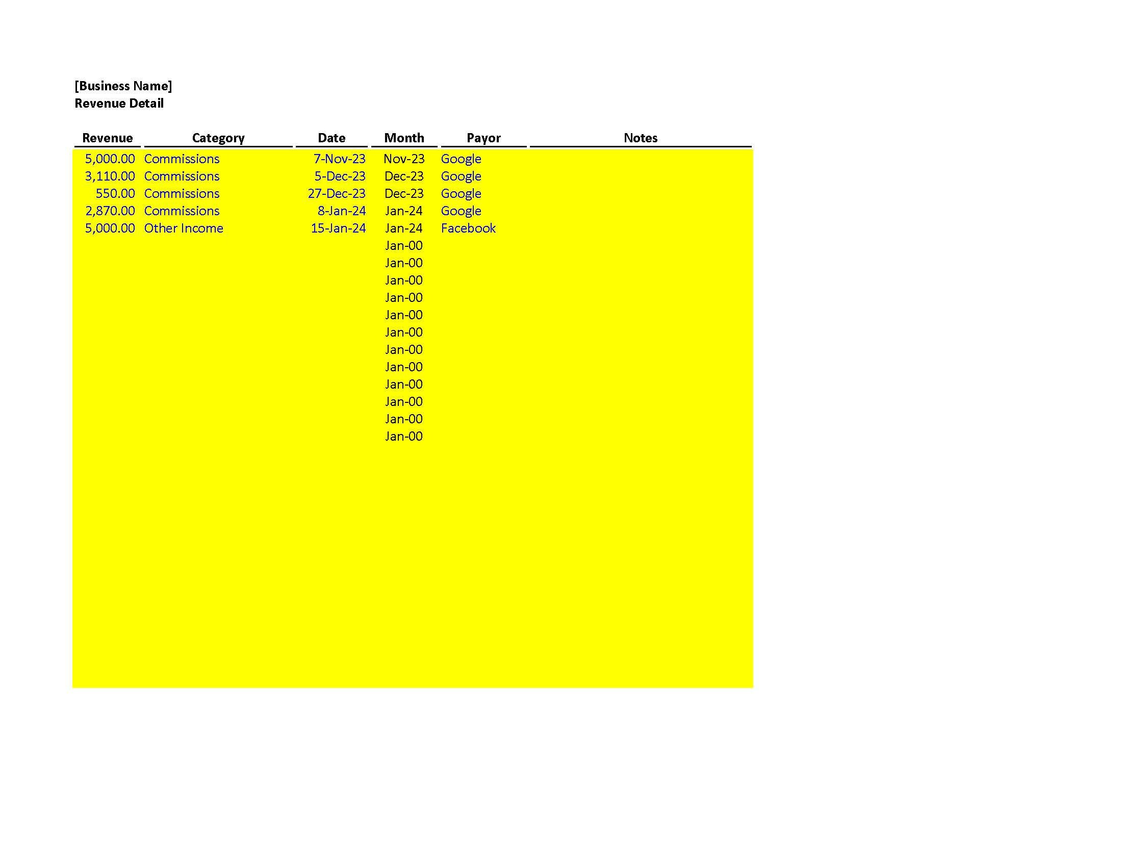 SIMPLE Excel Bookkeeping Template Etsy