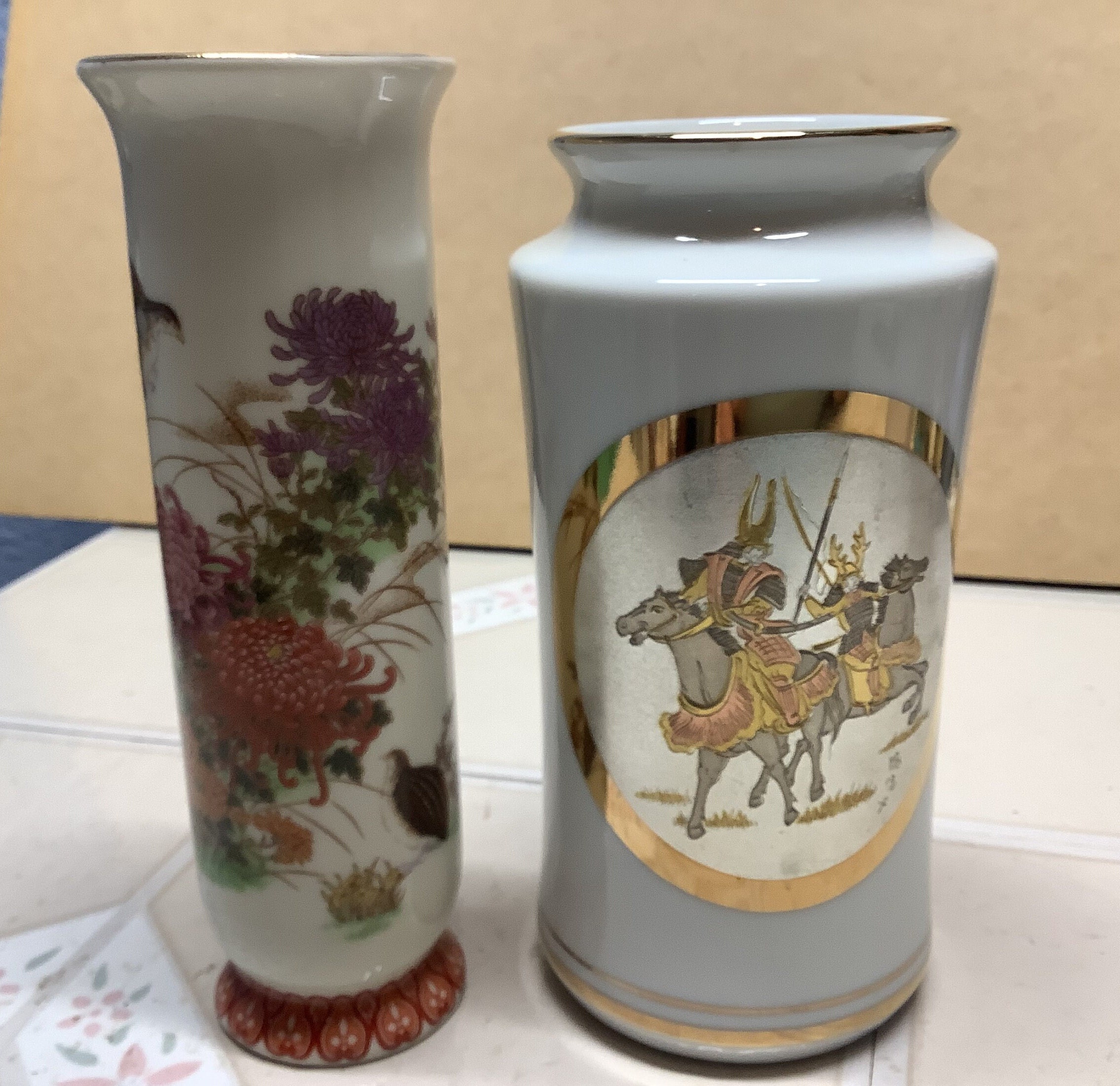 Japanese Vases Shibata and Art of Chokin. Beautiful Set of 2 Etsy