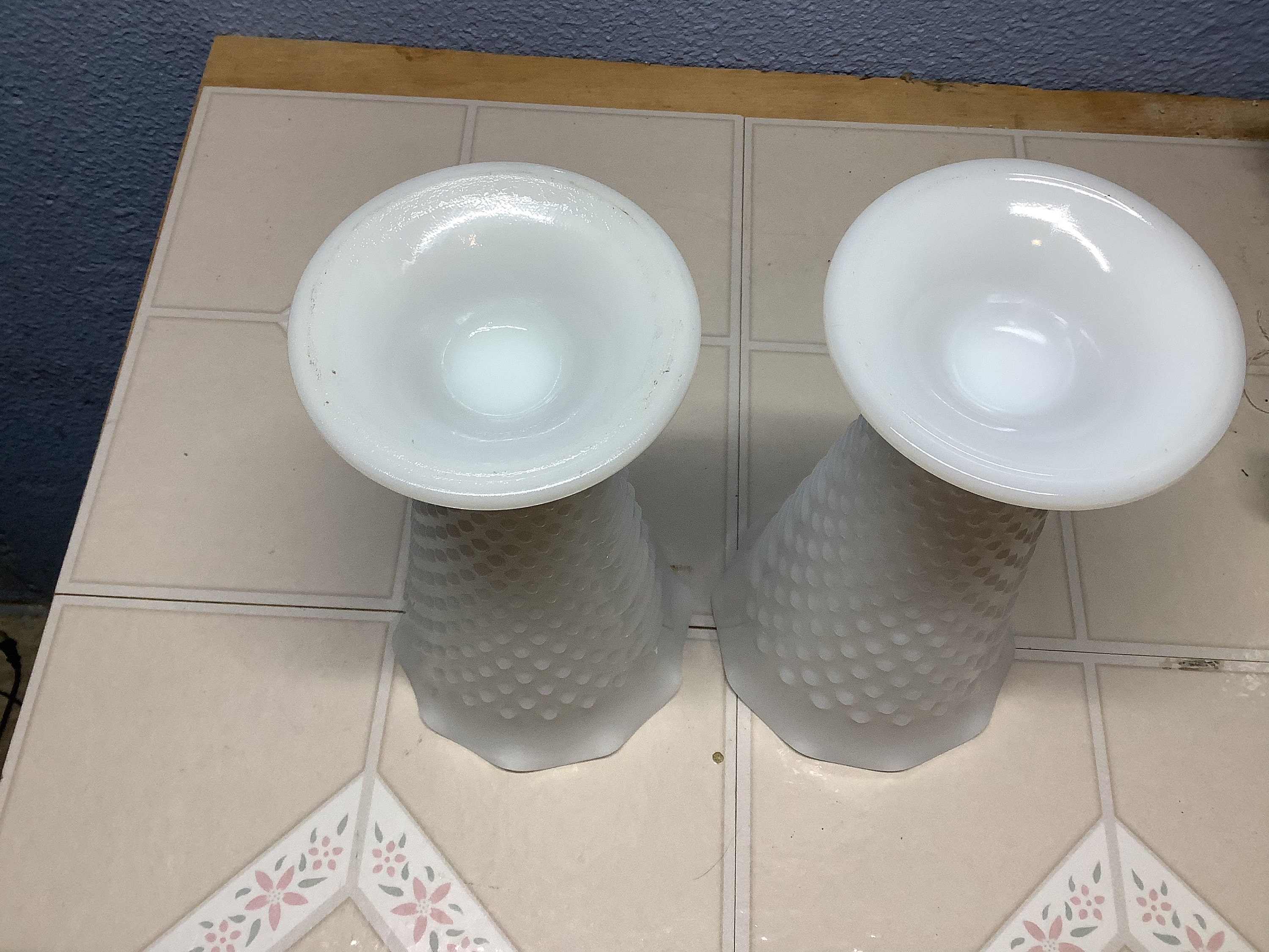 Milk Glass Hobnail Vases Pair of Two That Sat on the Altar for Etsy