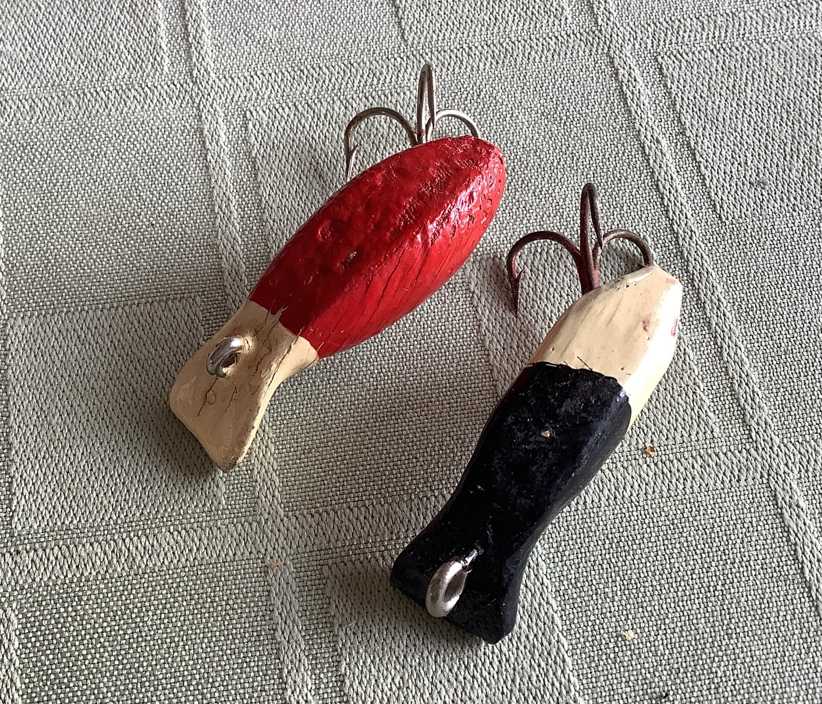 Leurre De Pêche Ancien Bois 3,5" – Crankbait Vintage Non Marqué (JK Rush Tiger Tango?) D-963