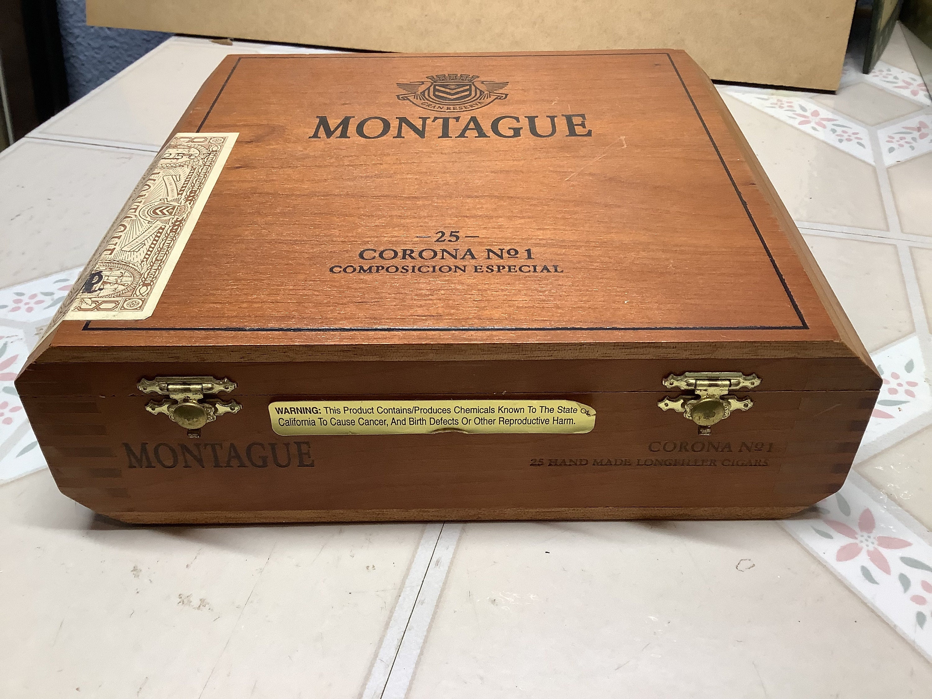 Montague Cigar Box With Brass Hinges and Clasps That Snap Shut Etsy