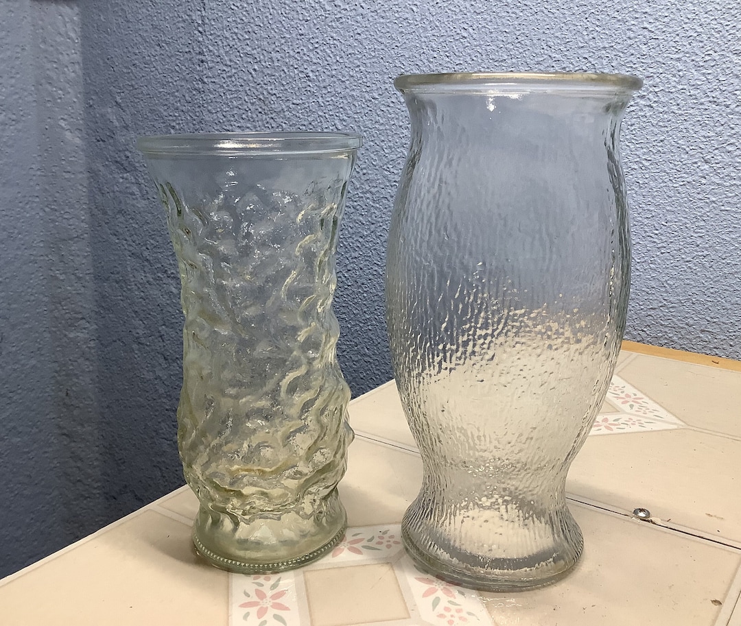 Vintage Vases 1hoosier Glass Co.and 1FTD Florist Medlge Clear Glass