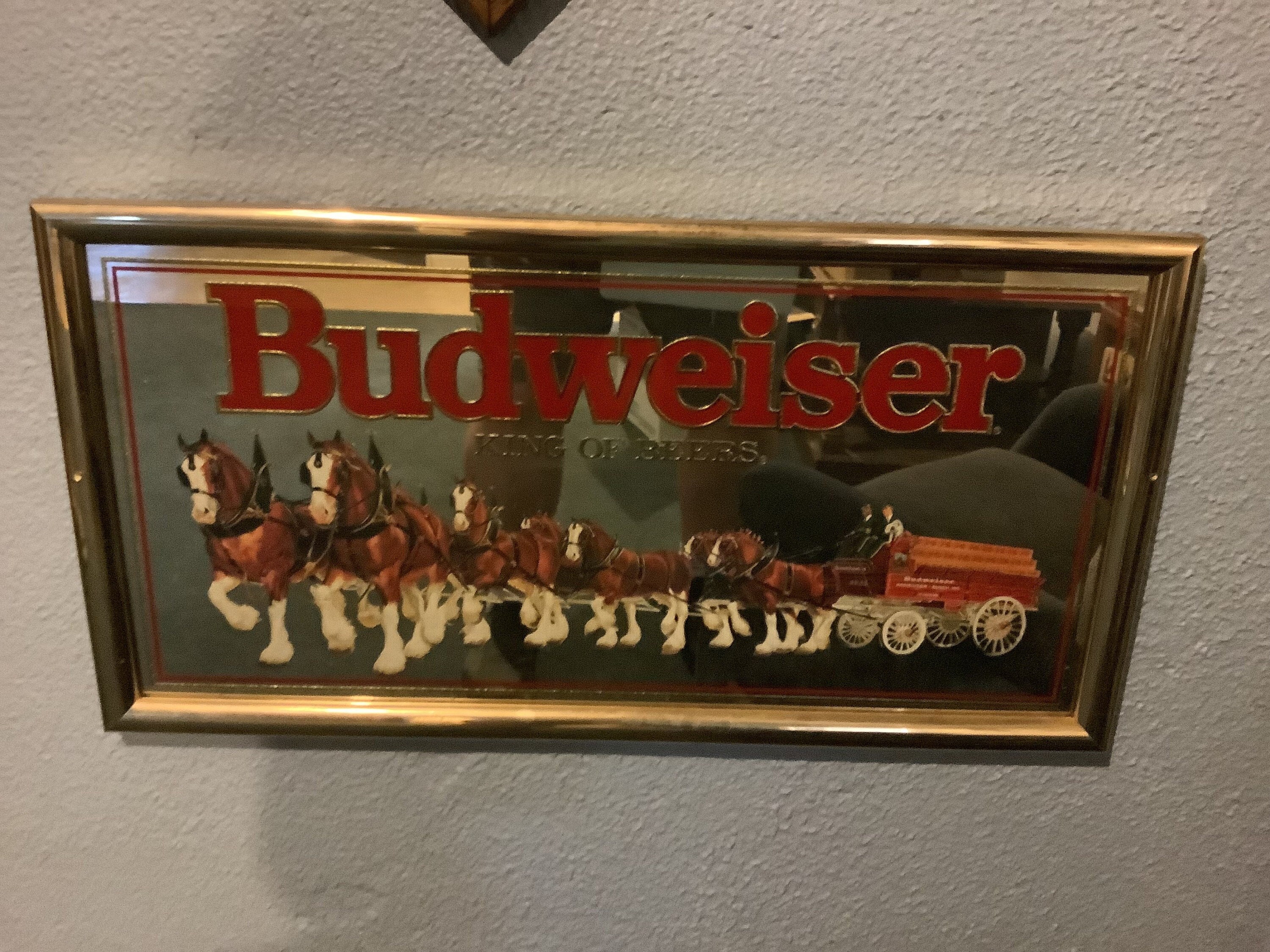VTG Budweiser Light Beer Mirror 18x22 Bud Anheuser Busch