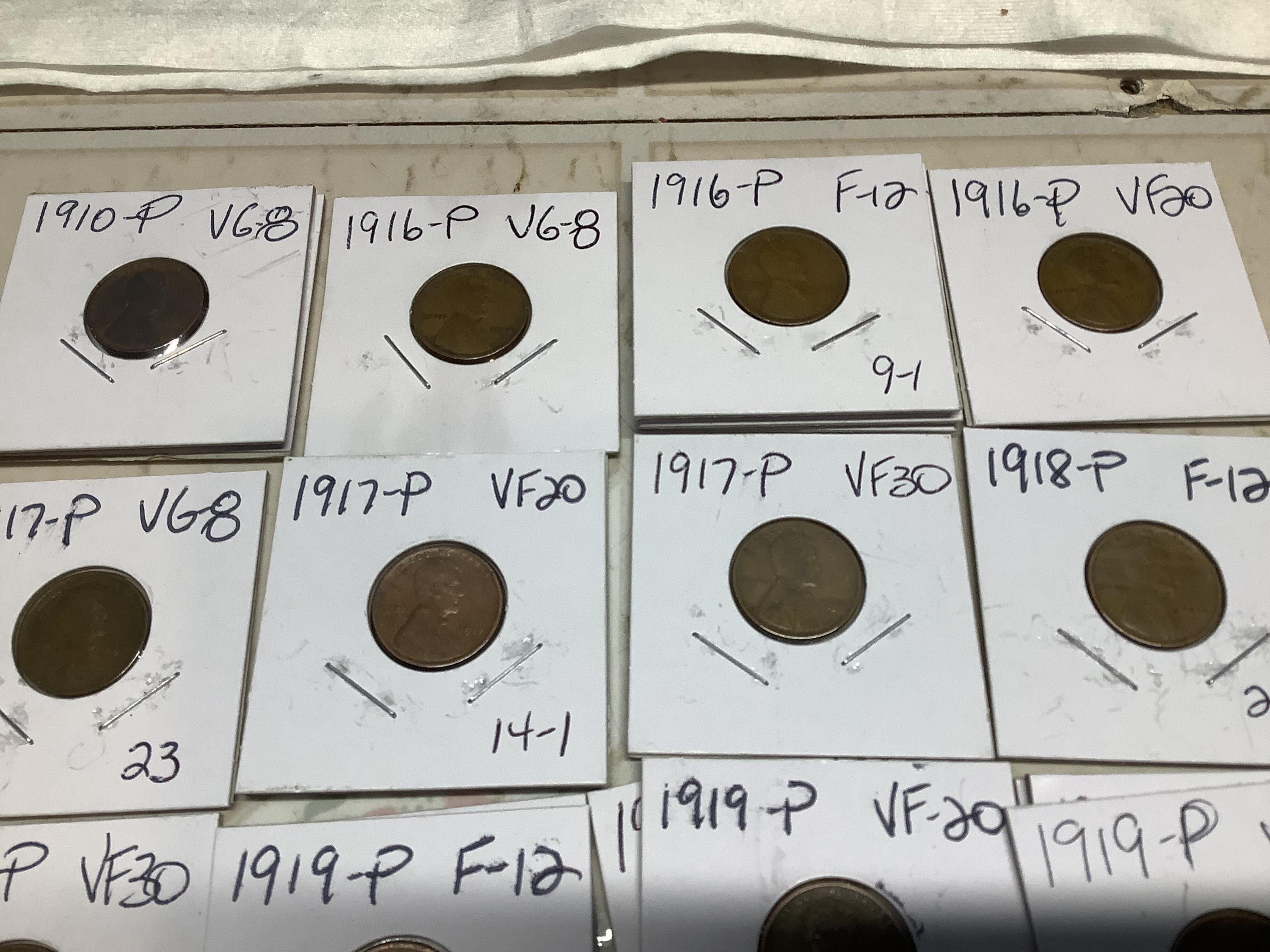 1909-1919 Lincoln Pennies G-4 to VF-30 Condition Your Choice Graded by ...