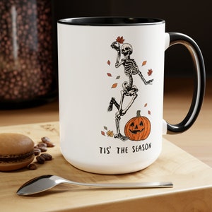 Halloween Coffee Mug, Pumpkin Mug, Gift For Halloween, Dancing Skeleton Mug, Skeleton Coffee Mug,Ghost halloween Mug,Fall Coffee Mug