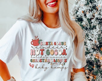 Christmas Pregnancy Announcement Shirt,Santa Baby Shirt,Christmas Pregnancy Shirt,Christmas Maternity Shirt, Pregnancy Shirt,Expecting Shirt