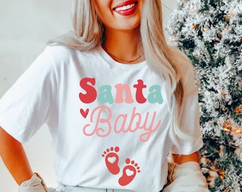 Christmas Pregnancy Announcement Shirt,Santa Baby Shirt,Christmas Pregnancy Shirt,Christmas Maternity Shirt, Pregnancy Shirt,Expecting Shirt