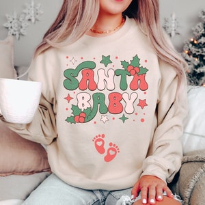 Christmas Pregnancy Announcement Sweatshirt,Pregnancy Announcement Shirt,Christmas Pregnancy Shirt,Christmas Maternity Shirt,Santa Baby Tee