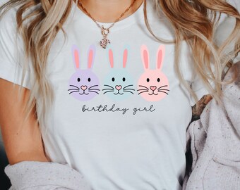 Easter birthday girl shirt, group easter birthday shirt, Matching Easter birthday shirt, Birthday girl bunny shirt, birthday girl shirt