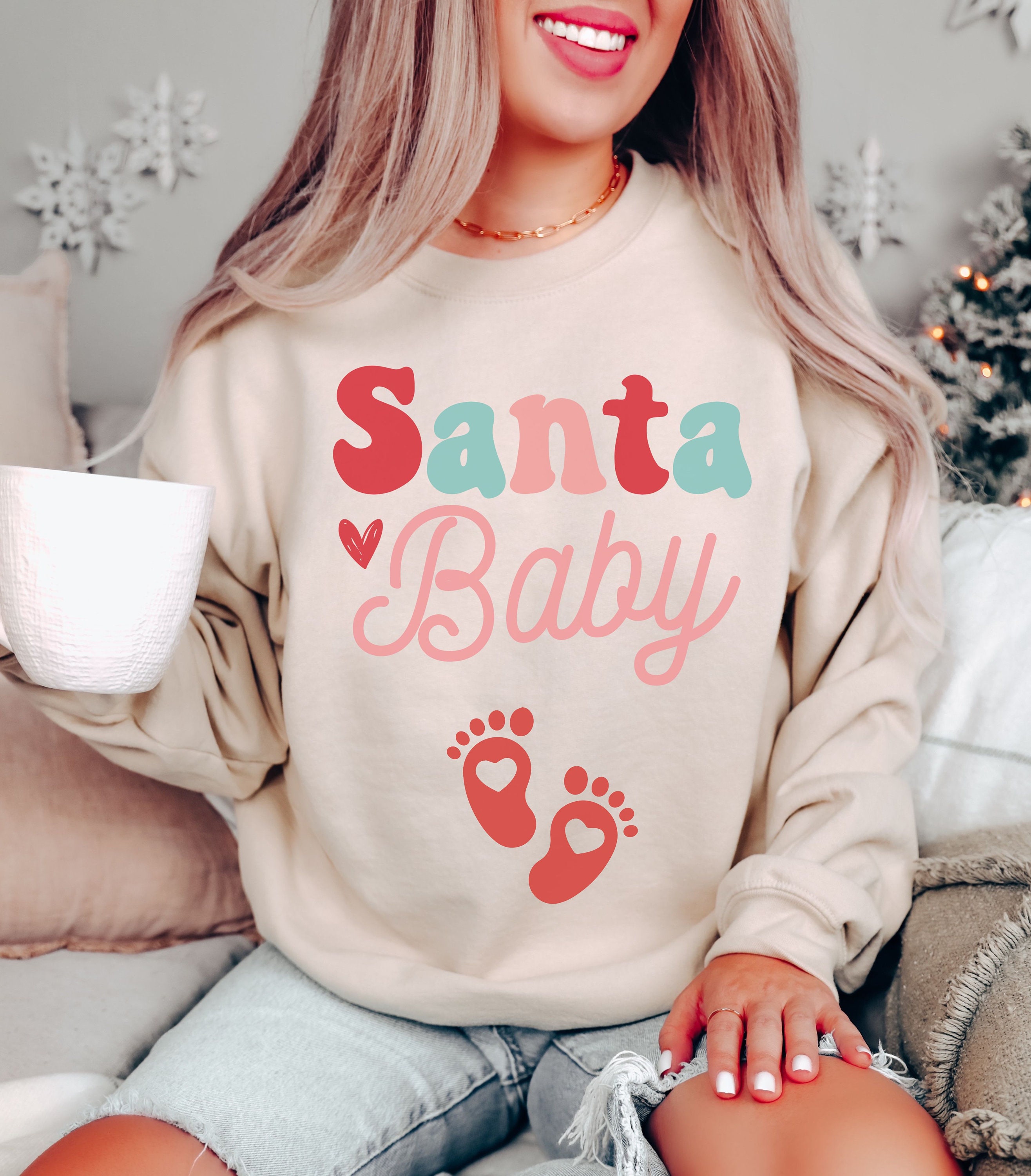 Santa baby top maternity sweater