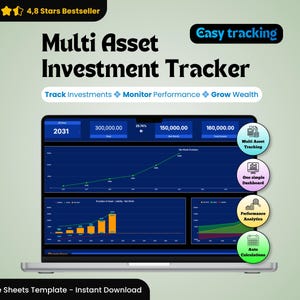 Investment Portfolio Tracker Google Sheets | Portfolio Management Spreadsheet mit Dashboard | Aktien, ETFs & Krypto Performance Tracking
