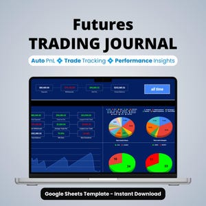 Futures Trading Journal | Long & Short Trade Tracker voor Aandelen en Crypto, PnL Tracker en Dashboard | Google Sheets Sjabloon