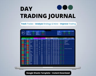 Day Trader Journal Google Sheets | Day Trading Log, Scalping Tracker & PnL Dashboard Template
