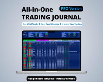 Trading Journal Google Sheets | Forex, Crypto & Stocks Tracker | Digital Download