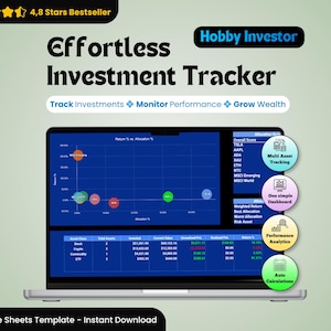 Einfacher Portfolio Tracker Google Sheets | Aktien & Krypto Portfolio Spreadsheet | Finance Tracker, Asset Tracker, Investment Performance