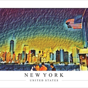 Manhattan skyline from the harbor, New York City