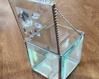 Beveled Glass 3" Cube Box