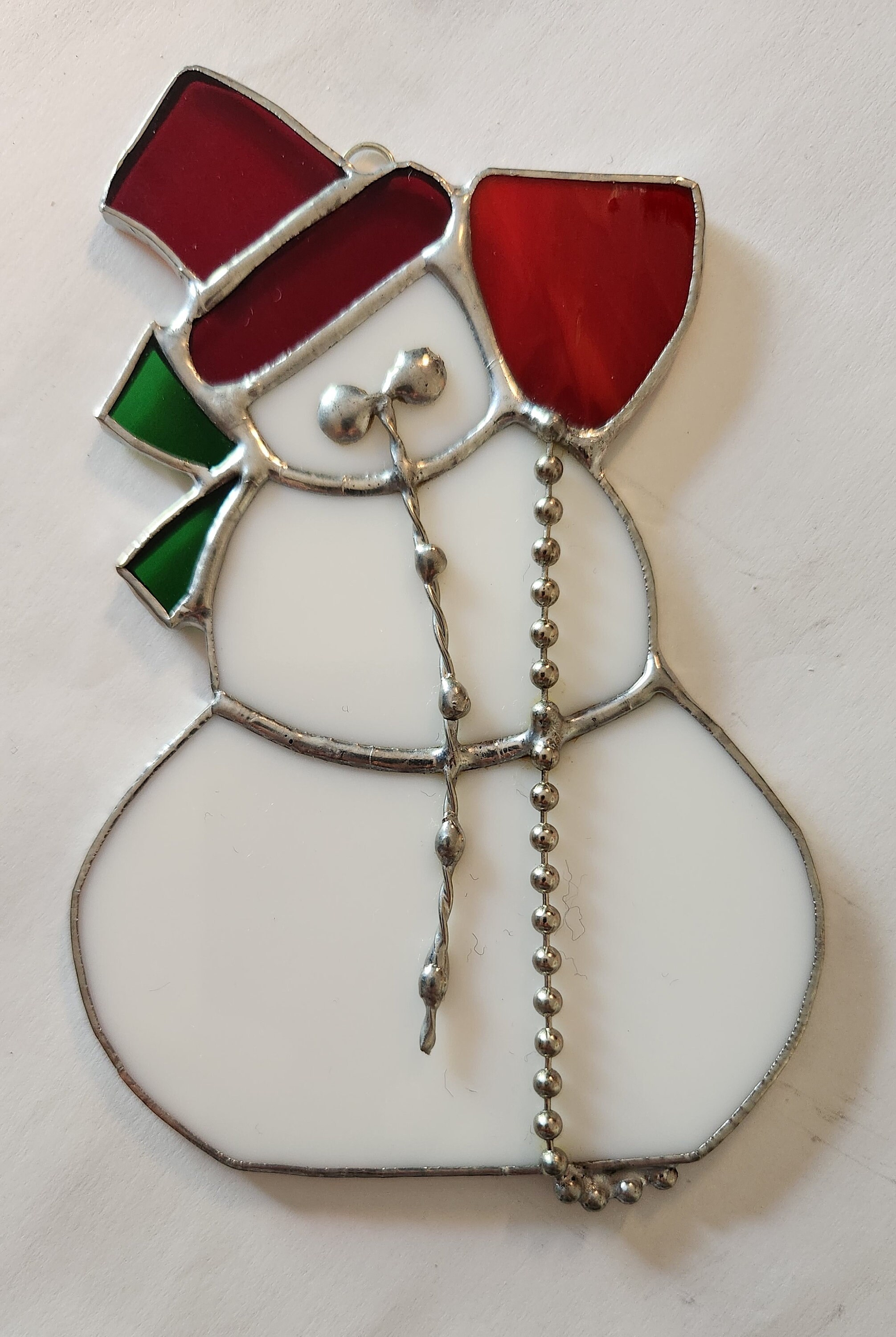 Snowman Stained Glass Decoration - Etsy